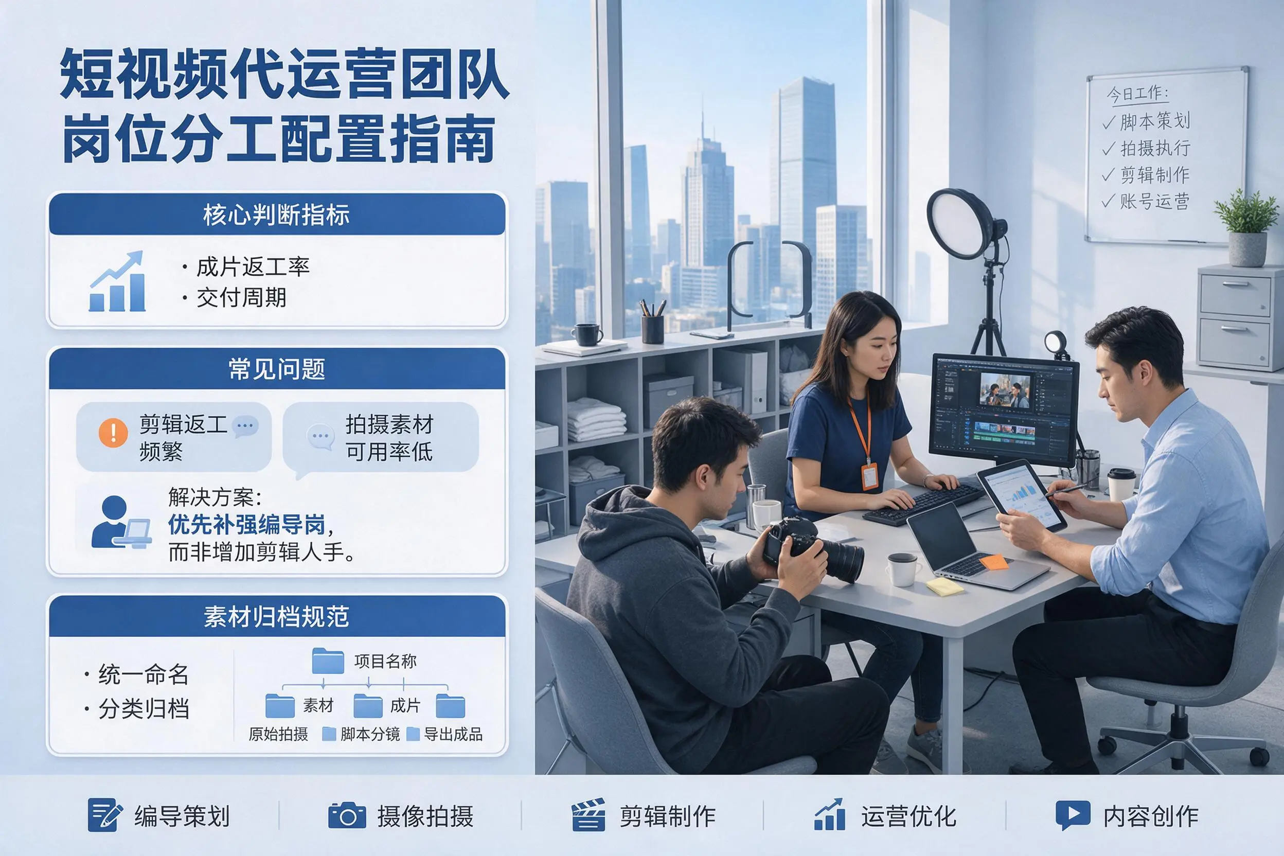 短视频代运营团队如何配置？平凉企业岗位分工科普说明