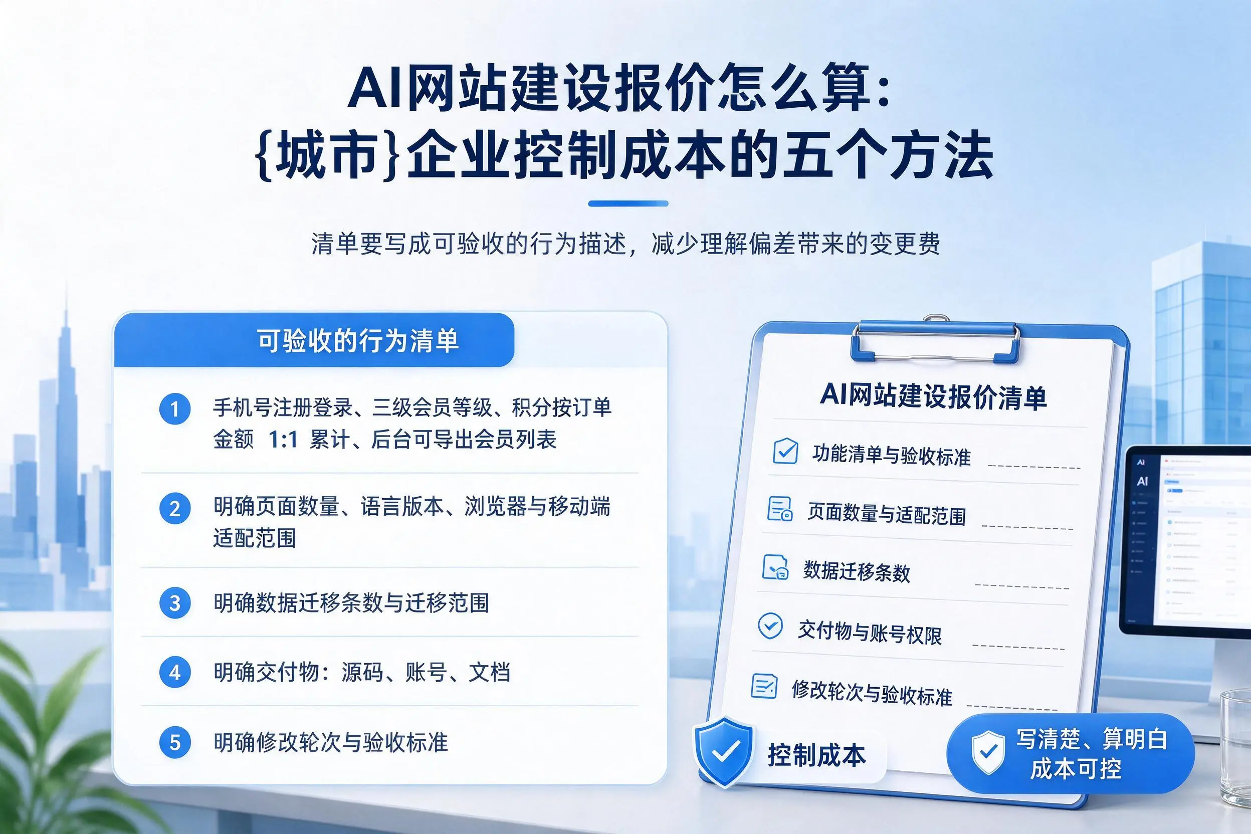 AI网站建设报价怎么算:平凉企业控制成本的五个方法